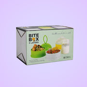 Cute and portable milk powder box in purple, ideal for toddlers.