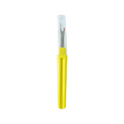Embroidery seam ripper tool featuring a safety cap for safe handling.