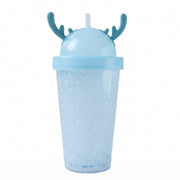 Reusable plastic tumbler with fun jelly design and handle