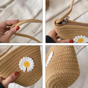 Stylish compact jute crossbody bag for daily use