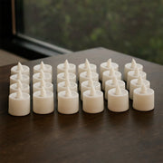 Flameless blue LED tea light candles producing realistic flickering effect