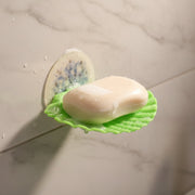 Self-adhesive wall soap tray keeping soap dry and organized