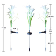 Dimension representation of solar garden flower lights approximately 40 cm tall