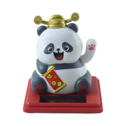 Decorative animated panda statue with waving hand