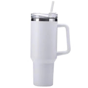 Portable white stainless steel drink tumbler ideal for office and travel
