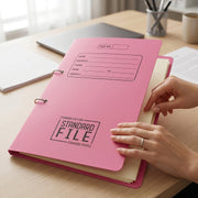 Office document holder with metal spring clip
