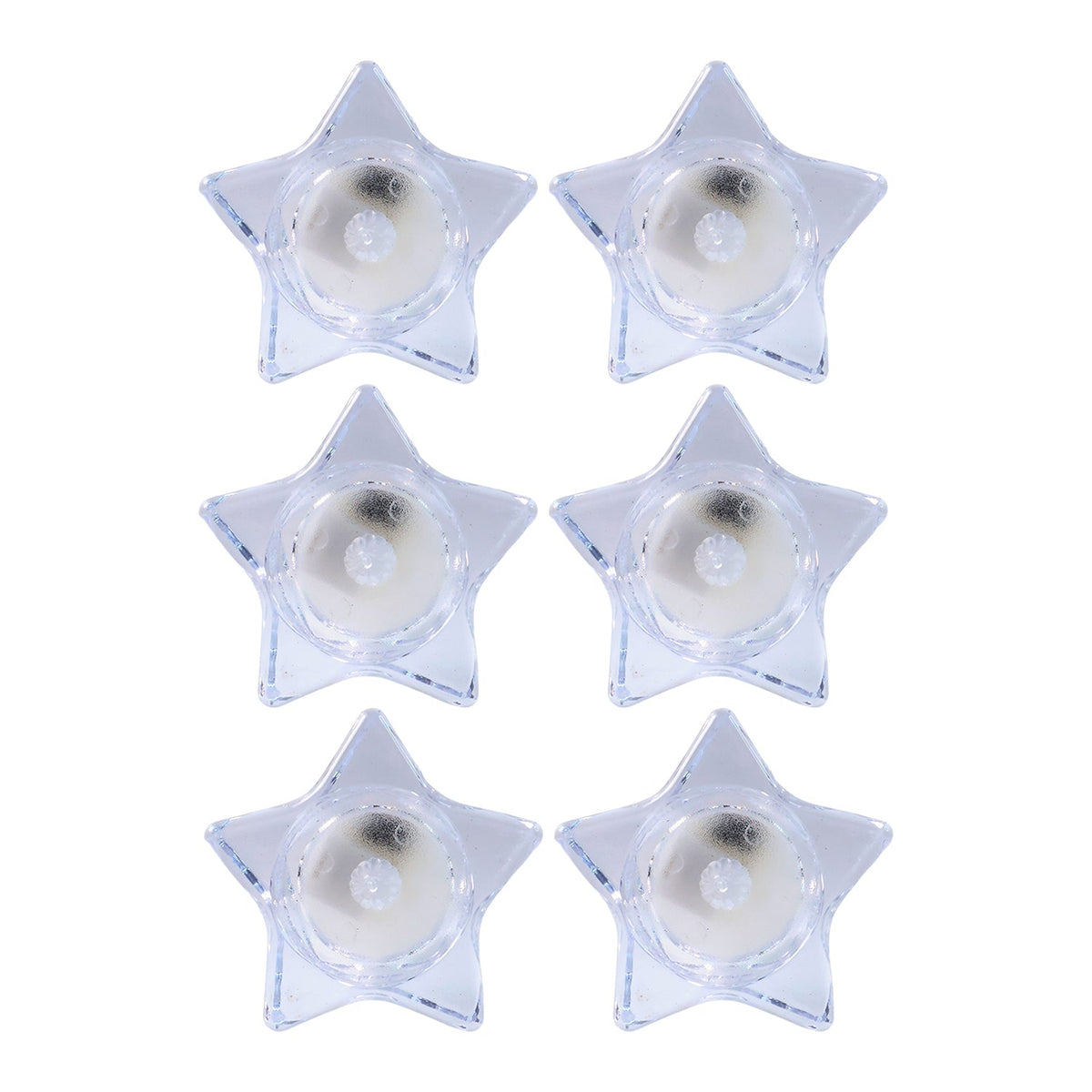 Battery operated LED candles in star-shaped holders for safe lighting