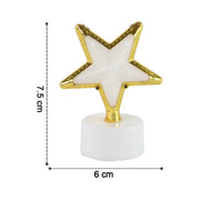 Star Shaped Flameless LED Candle with dimensions overlay, showing compact size.