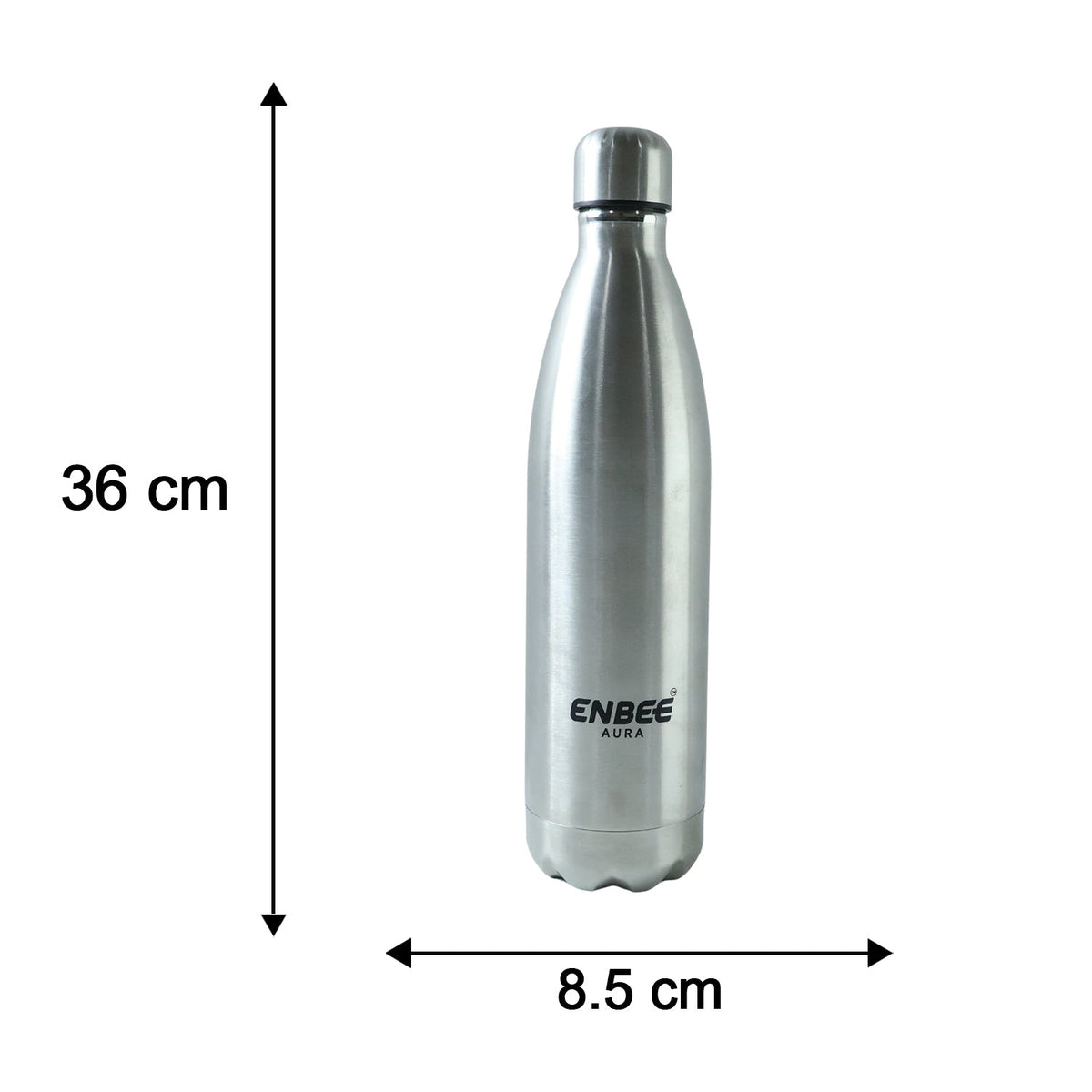 Vacuum insulated steel bottle with sleek look