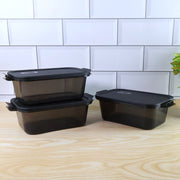 Food storage containers used for healthy meal prep and storing leftovers.