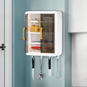 kitchen storage cabinet installed on wall in modern kitchen