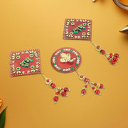 Traditional Ganesh design wall hanging set as part of Shubh Labh decor