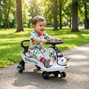 Kids musical ride-on swing car toy for indoor fun and development