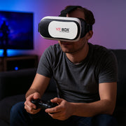 Alternate angled view of VR BOX Virtual Reality 3D Glasses Headset highlighting design features