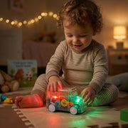 Colorful LED light-up bus toy for children