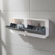 Close up of durable bathroom storage unit with smooth surfaces