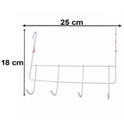 Over the Door Metal Hook Rack – Space Saving 4 Hook Organizer