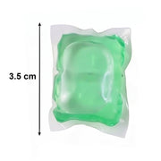 Pods arranged showing plant-based detergent capsules
