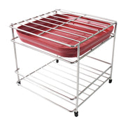 Compact stainless steel countertop organizer for kitchen utensils