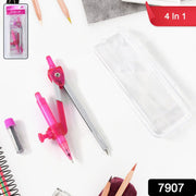 Fine edge and compact student drawing set with compass and pencil tools