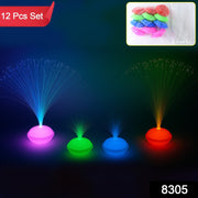 Close-up of Twinkle Trail color-changing fiber optic LED night lamps