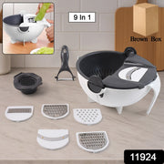 Vegetable chopper featuring multiple slicing and grating blades for diverse cuts