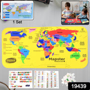 Educational World Map Puzzle set with interactive foam pieces for kids