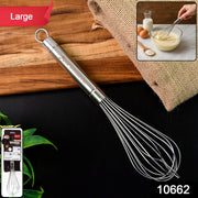 Durable stainless steel hand whisk for easy mixing and blending