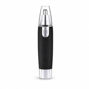 Hand holding the compact painless grooming device for nose and ear hair removal.
