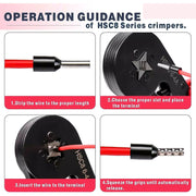 Multi-purpose wire ferrule crimping tool kit with color-coded connectors