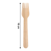 Stack of Freshee 160mm disposable wooden forks made from birchwood