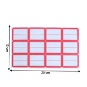 Close-up of blank writable label stickers sheet showing neat rectangular shapes