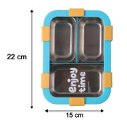 Compact food storage lunch box with multiple compartments