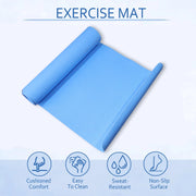 Textured surface on yoga mat ensuring safety during indoor exercise