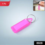 Assorted translucent color keychain ID tags for easy organization
