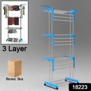 The heavy-duty stainless steel cloth drying stand, suitable for indoor and outdoor use.