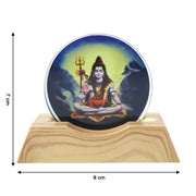 Close-up of 3D Lord Shiva LED night lamp's acrylic panel and base