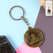 Taj Mahal souvenir keychain in antique brass metal finish