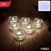 Warm glowing LED crystal tealight candles perfect for home decoration