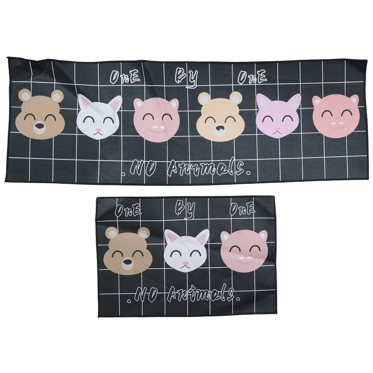 Soft floor mat set with printed design for decoration