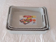 Close-up view of the ergonomic handle on a plastic storage tray