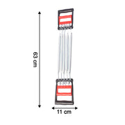 Product dimensions of 5-spring adjustable chest expander displayed