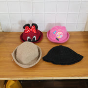 Bucket cap worn outdoors in winter