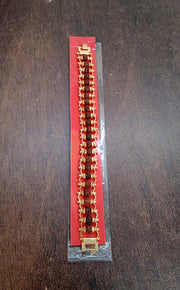 Golden Rudraksha Bracelet presented in its protective and gift-ready packaging.