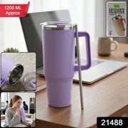 Insulated Tumbler Mug – Large 1200ML Capacity with Handle & Straw