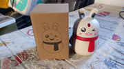Another angle of the red rabbit toothpick dispenser, ready for use as a hygienic toothpick storage solution.