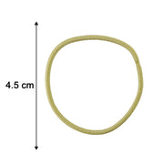 Size comparison of stretchable elastic hair bands, showcasing their durable material.