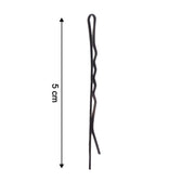 Side profile of medium black hair bobby pin showing non-slip grip