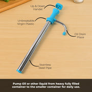 Hand pressing stainless steel oil pump dispenser for oil transfer