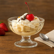 Classic footed glass bowl ideal for ice cream and chilled desserts
